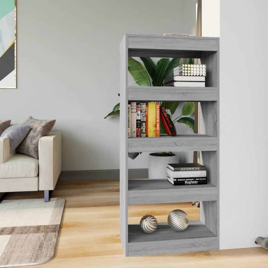 Boekenkast/Kamerscherm 60X30X35 Cm Bewerkt Hout Grijs sonoma