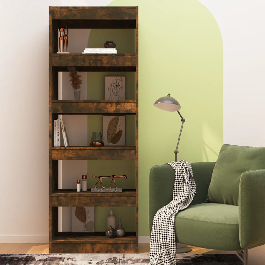 Boekenkast/Kamerscherm 60X30X166 Cm Spaanplaat Gerookt eiken