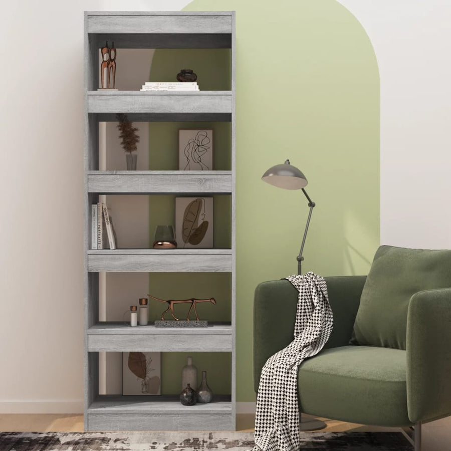 Boekenkast/Kamerscherm 60X30X66 Cm Spaanplaat Sonoma Grijs