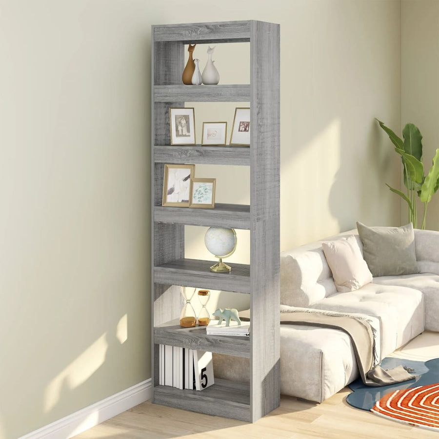Boekenkast/Kamerscherm 60X30X98 Cm Eikenkleurig Grijs sonoma