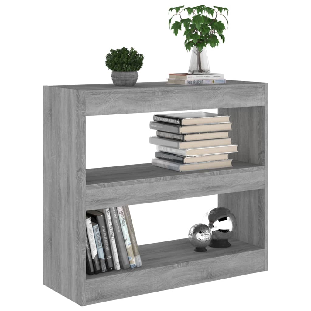 Boekenkast/Kamerscherm 80X30X72 Cm Eikenkleurig Grijs sonoma