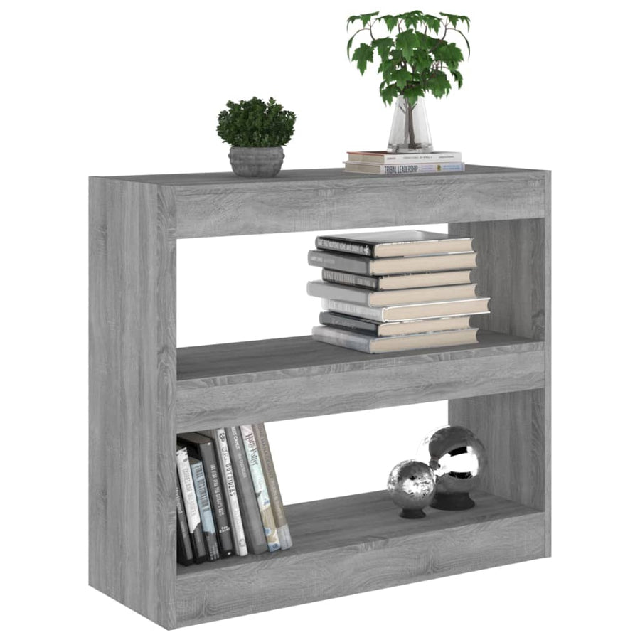 Boekenkast/Kamerscherm 80X30X72 Cm Eikenkleurig Grijs sonoma