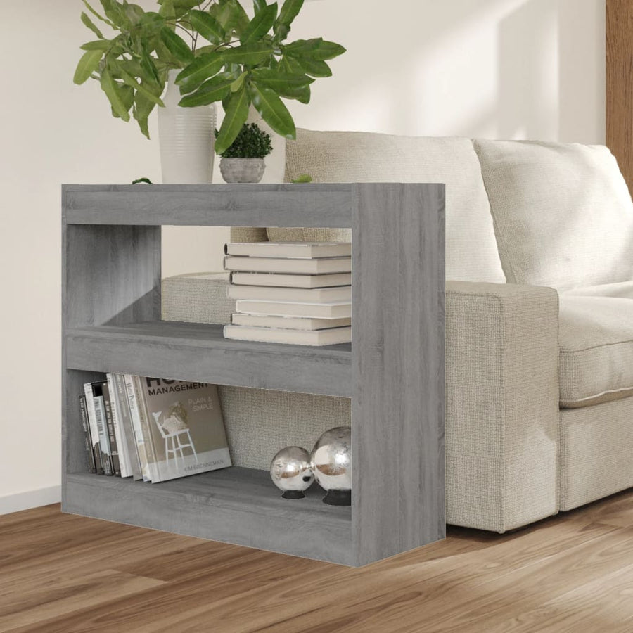 Boekenkast/Kamerscherm 80X30X72 Cm Eikenkleurig Grijs sonoma