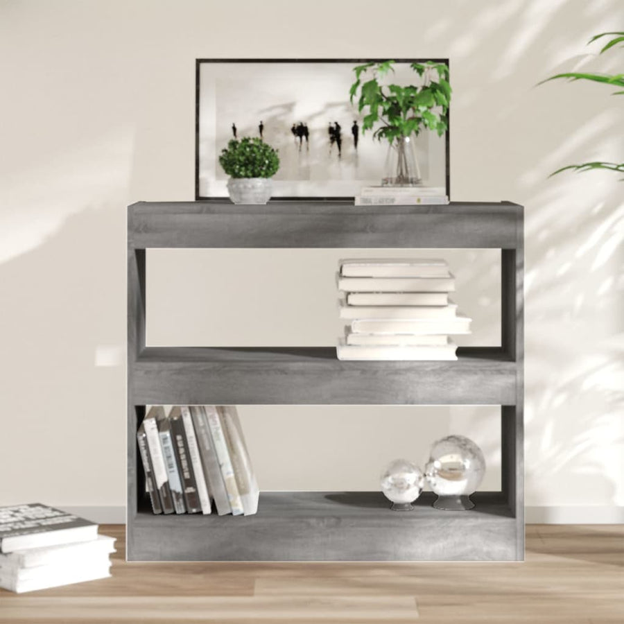 Boekenkast/Kamerscherm 80X30X72 Cm Eikenkleurig Grijs sonoma