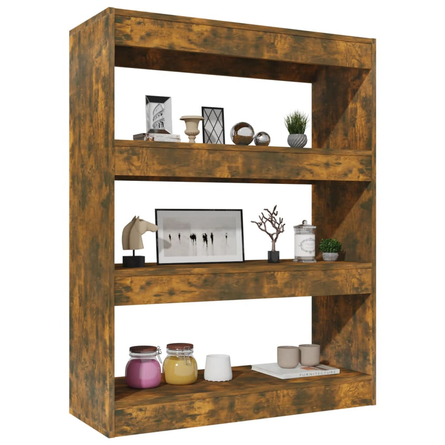 Boekenkast/Kamerscherm 80X30X03 Cm Bewerkt Hout Sonoma Eiken Gerookt eiken