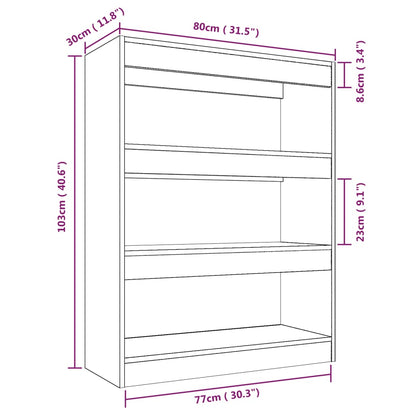 Boekenkast/Kamerscherm 80X30X03 Cm Bewerkt Hout Sonoma Eiken Gerookt eiken