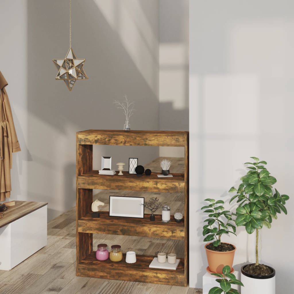 Boekenkast/Kamerscherm 80X30X03 Cm Bewerkt Hout Sonoma Eiken Gerookt eiken