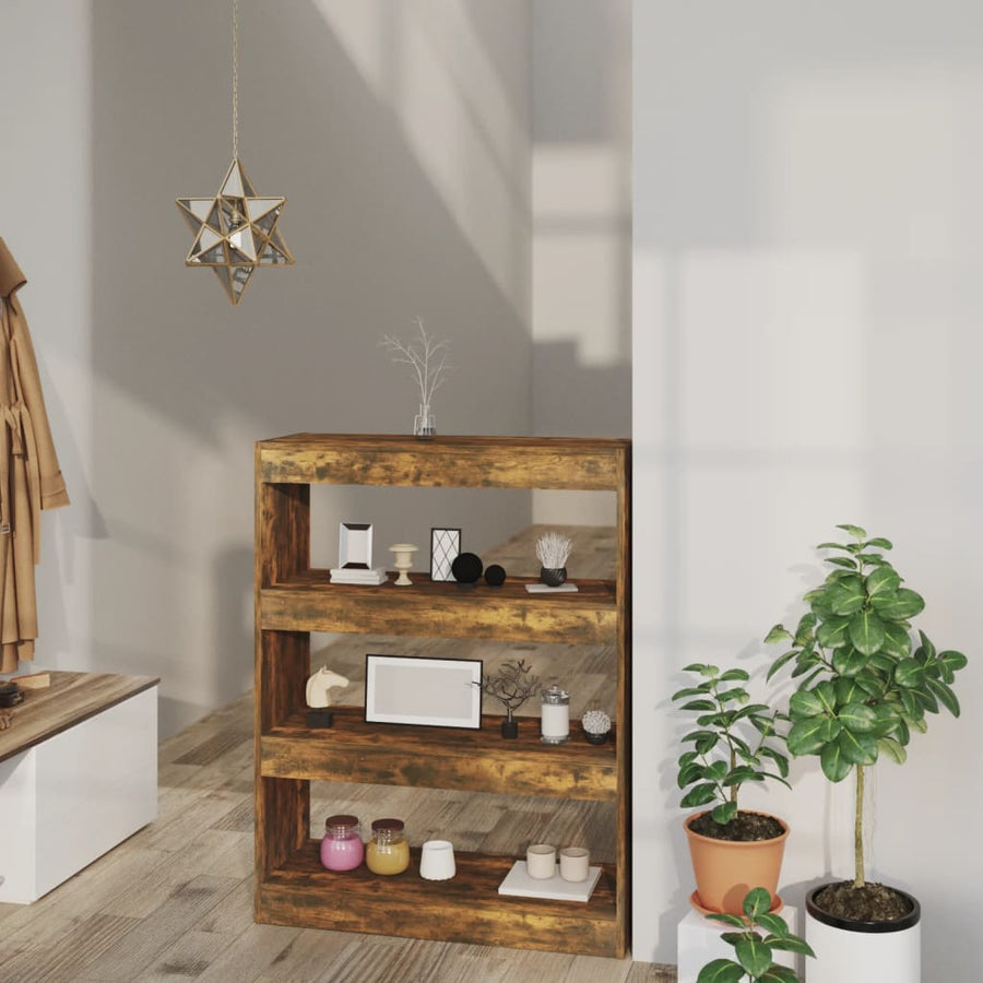 Boekenkast/Kamerscherm 80X30X03 Cm Bewerkt Hout Sonoma Eiken Gerookt eiken