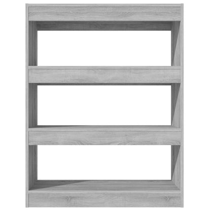 Boekenkast/Kamerscherm 80X30X03 Cm Bewerkt Hout Grijs sonoma