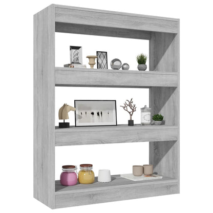 Boekenkast/Kamerscherm 80X30X03 Cm Bewerkt Hout Grijs sonoma