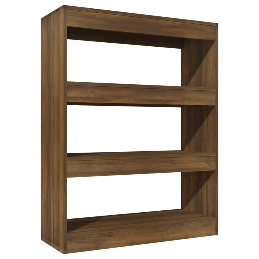 Boekenkast/Kamerscherm 80X30X03 Cm Bewerkt Hout Bruineiken bruin eikenkleur