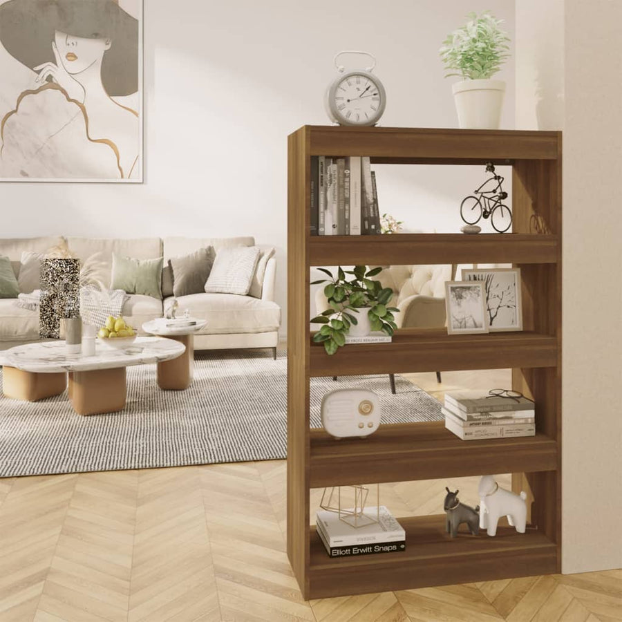 Boekenkast/Kamerscherm 80X30X35 Cm Spaanplaat Bruineikenkleur bruin eikenkleur
