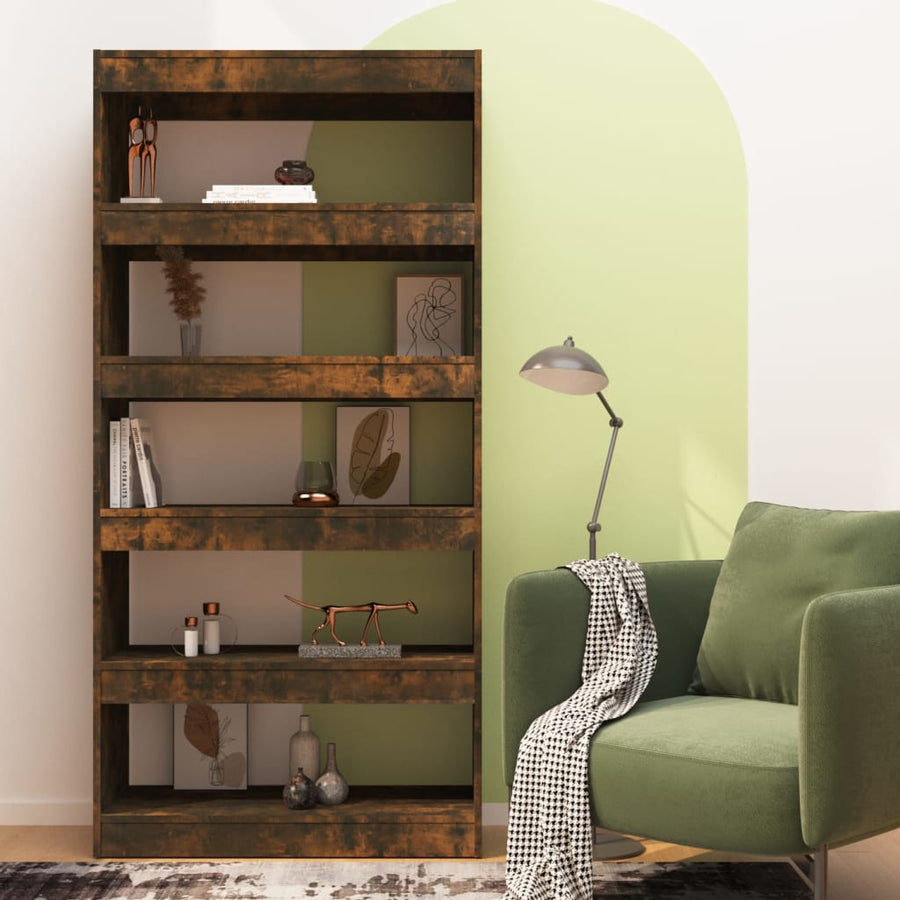 Boekenkast/Kamerscherm 80X30X66 Cm Spaanplaat Gerookt eiken