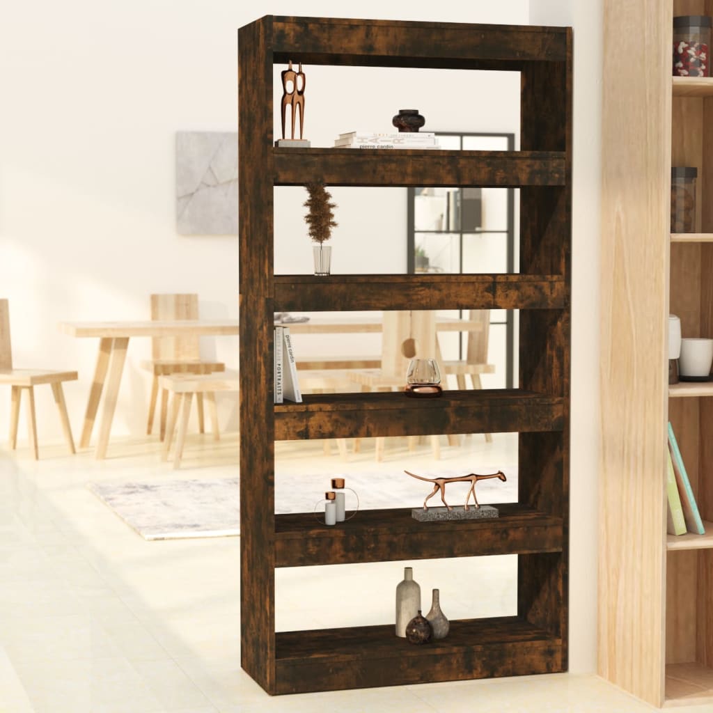 Boekenkast/Kamerscherm 80X30X66 Cm Spaanplaat Gerookt eiken