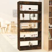 Boekenkast kamerscherm 80x30x166 cm spaanplaat gerookt eiken