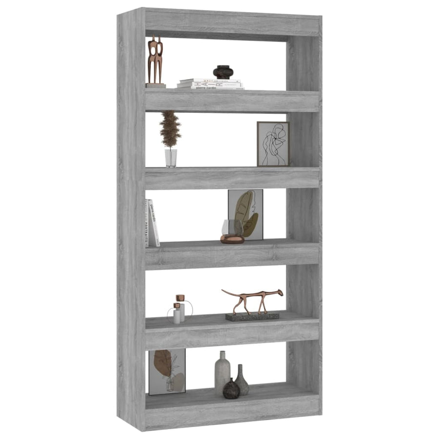 Boekenkast/Kamerscherm 80X30X66 Cm Spaanplaat Sonoma Grijs