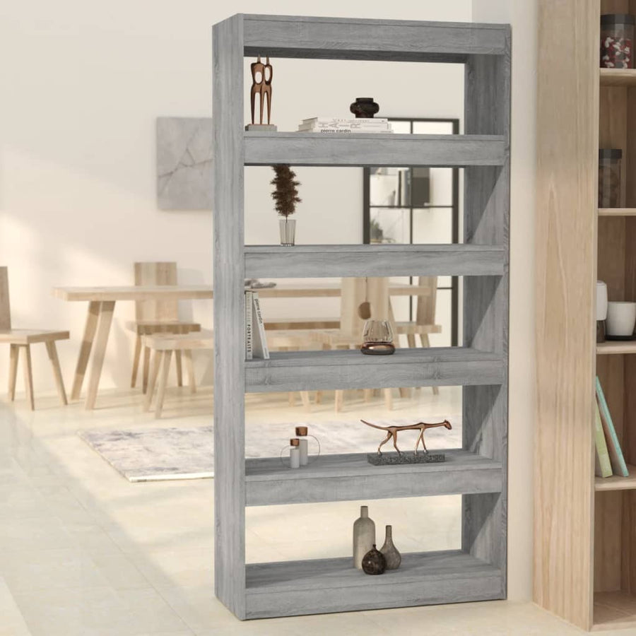 Boekenkast/Kamerscherm 80X30X66 Cm Spaanplaat Sonoma Grijs