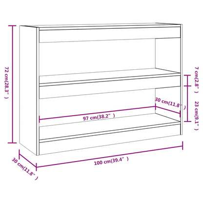 Boekenkast/Kamerscherm 00X30X72 Cm Kleurig Gerookt eiken