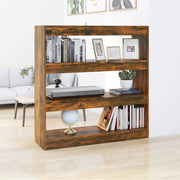 Boekenkast kamerscherm 100x30x103 cm gerookt eiken