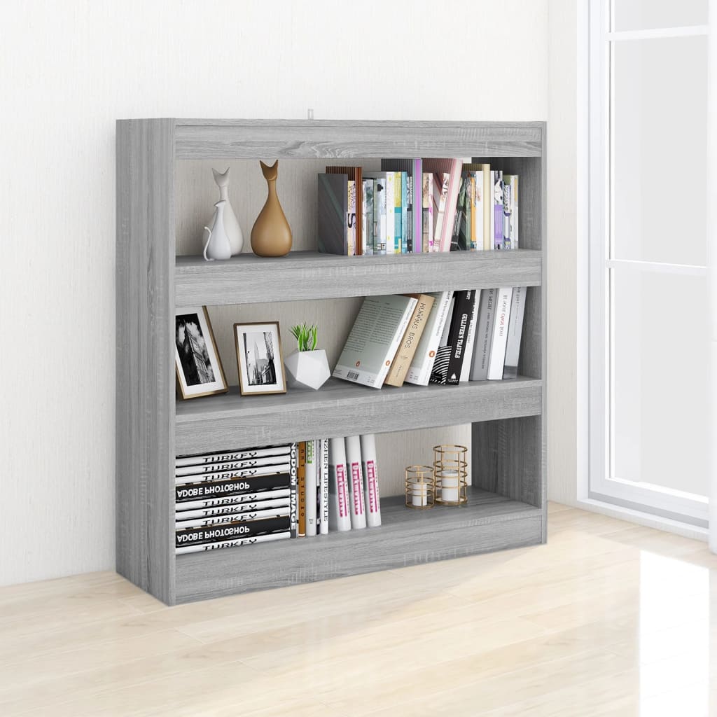 Boekenkast/Kamerscherm 00X30X03 Cm Eikenkleurig Grijs sonoma