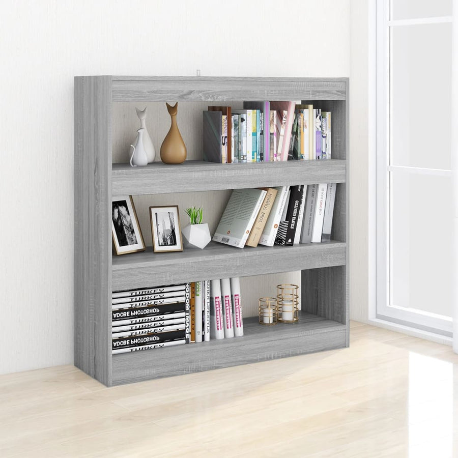 Boekenkast/Kamerscherm 00X30X03 Cm Eikenkleurig Grijs sonoma