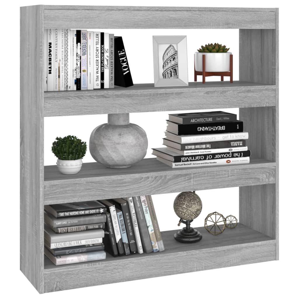 Boekenkast/Kamerscherm 00X30X03 Cm Eikenkleurig Grijs sonoma