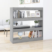Boekenkast kamerscherm 100x30x103 cm grijs sonoma eiken