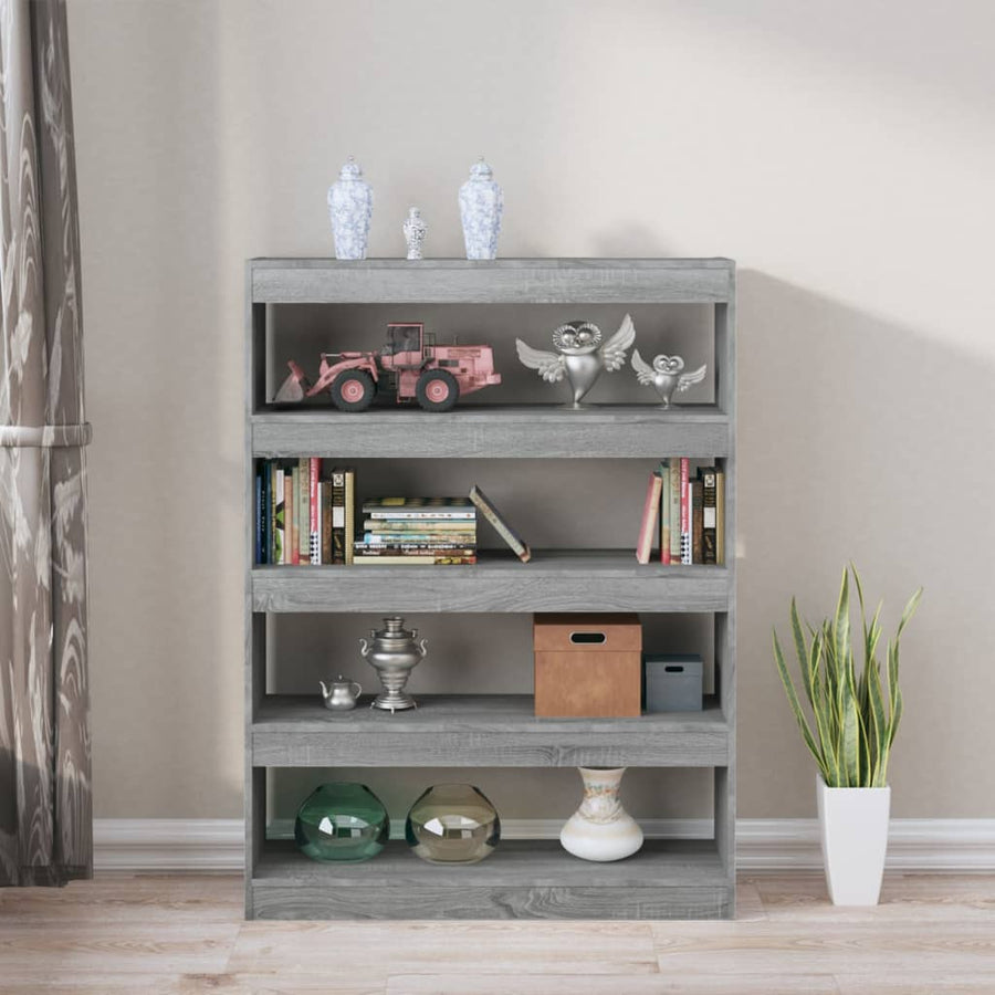 Boekenkast/Kamerscherm 00X30X35 Cm Eikenkleurig Grijs sonoma