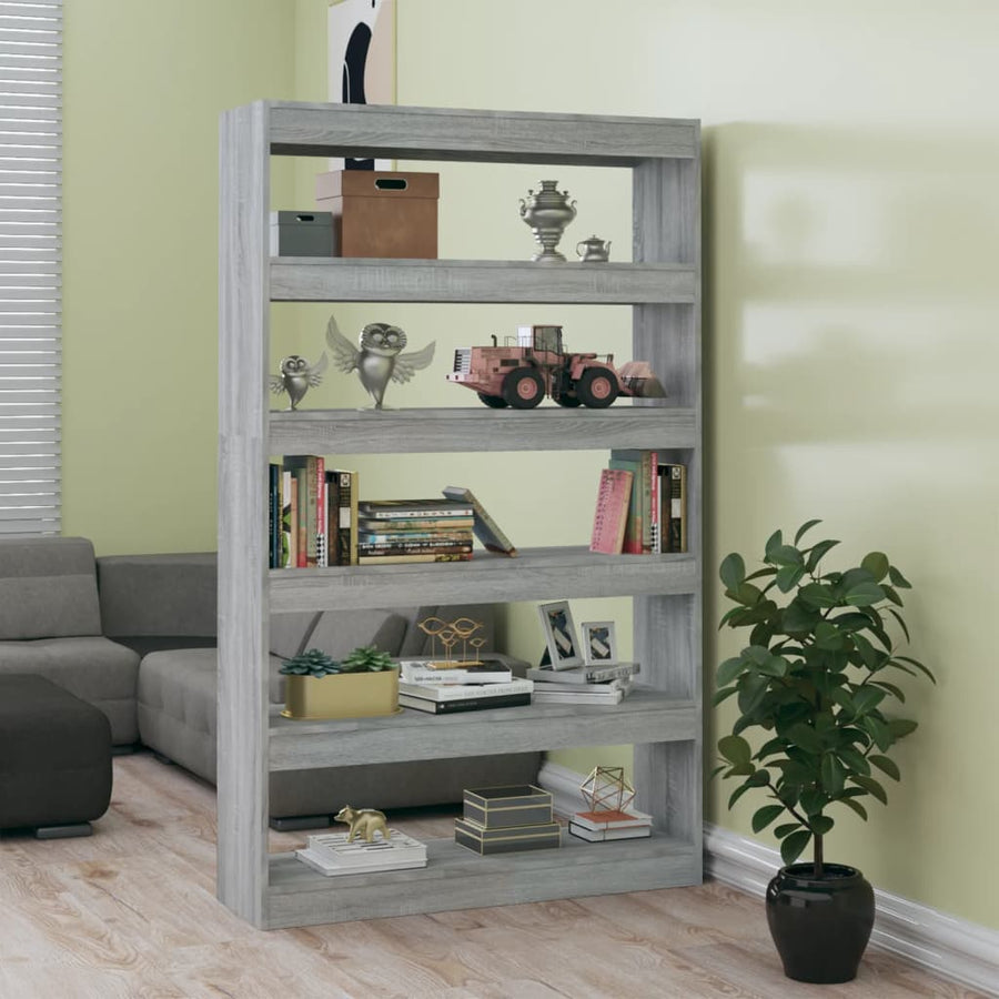 Boekenkast/Kamerscherm 00X30X66 Cm Eikenkleurig Grijs sonoma