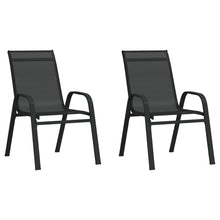 Tuinstoelen Stapelbaar 2 St Textileen Stof Zwart