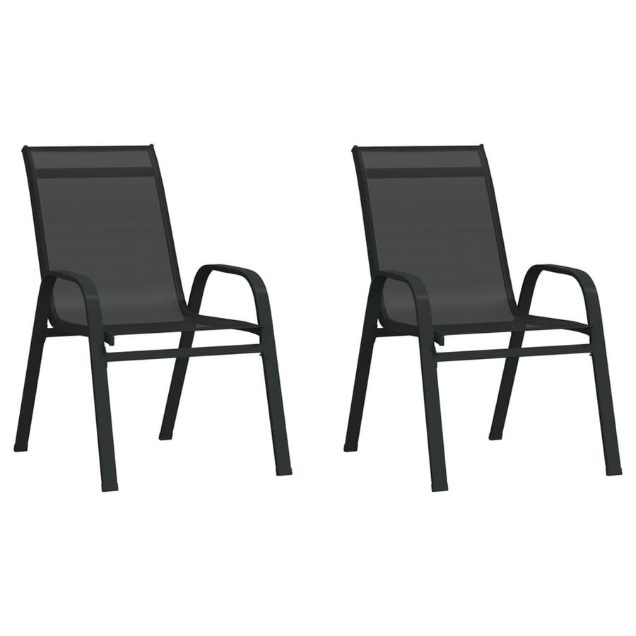 Tuinstoelen Stapelbaar 2 St Textileen Stof Zwart