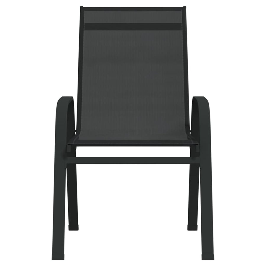 Tuinstoelen Stapelbaar 2 St Textileen Stof Zwart