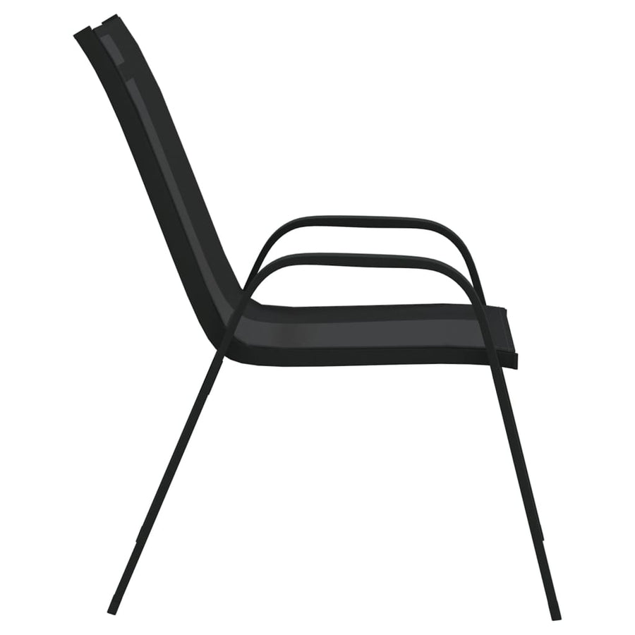 Tuinstoelen Stapelbaar 2 St Textileen Stof Zwart
