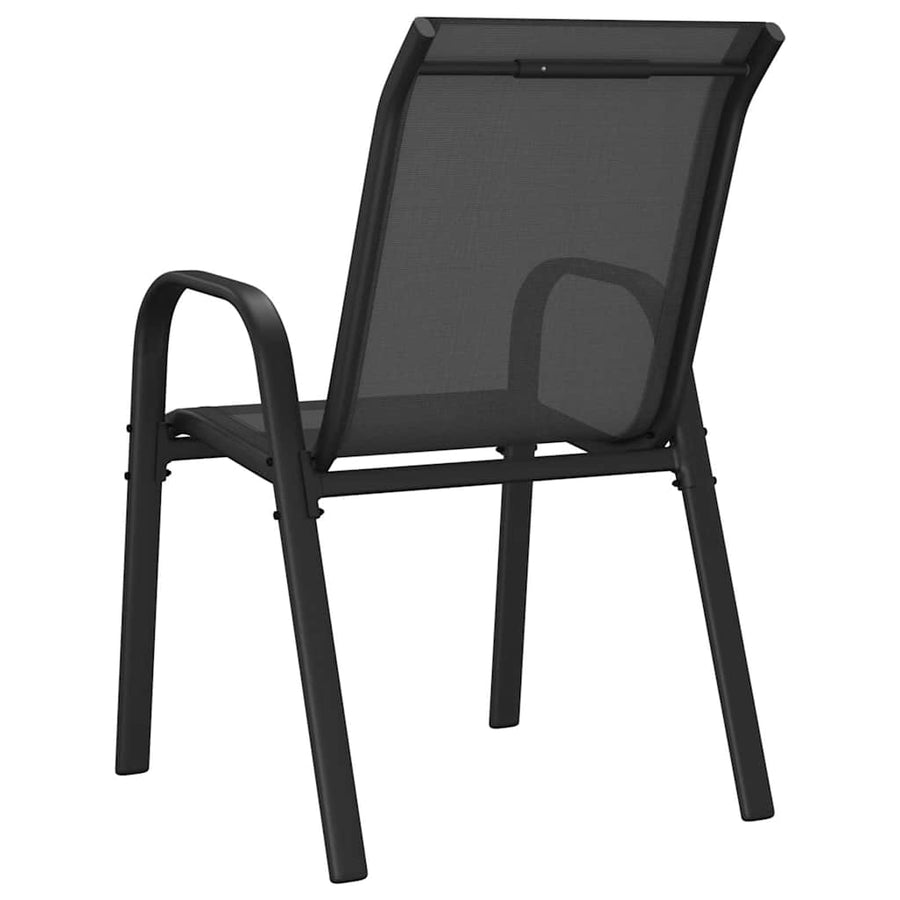 Tuinstoelen Stapelbaar 2 St Textileen Stof Zwart