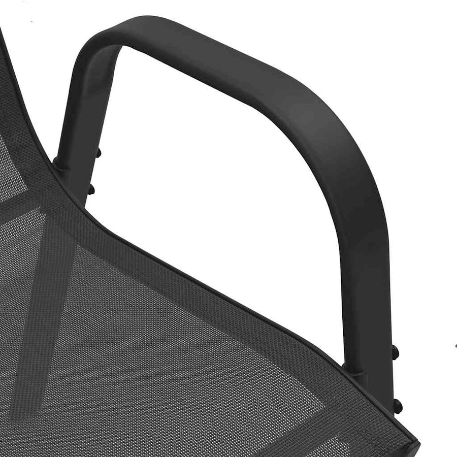 Tuinstoelen Stapelbaar 2 St Textileen Stof Zwart