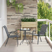 Tuinstoelen stapelbaar 2 stuks grijs textileen