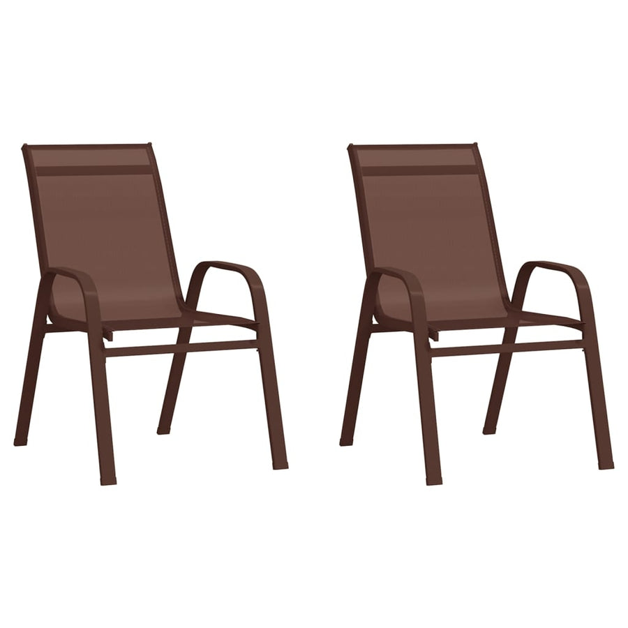 Tuinstoelen Stapelbaar Textileen Stof 2 Bruin