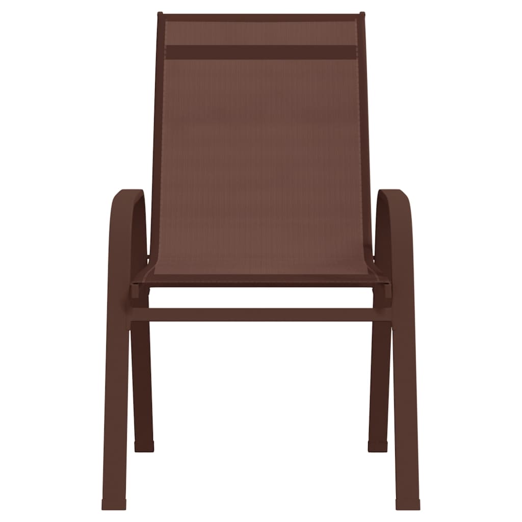 Tuinstoelen Stapelbaar Textileen Stof 2 Bruin