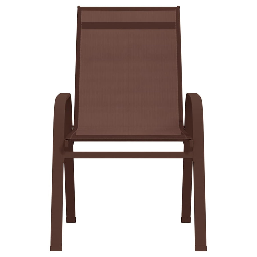 Tuinstoelen Stapelbaar Textileen Stof 2 Bruin