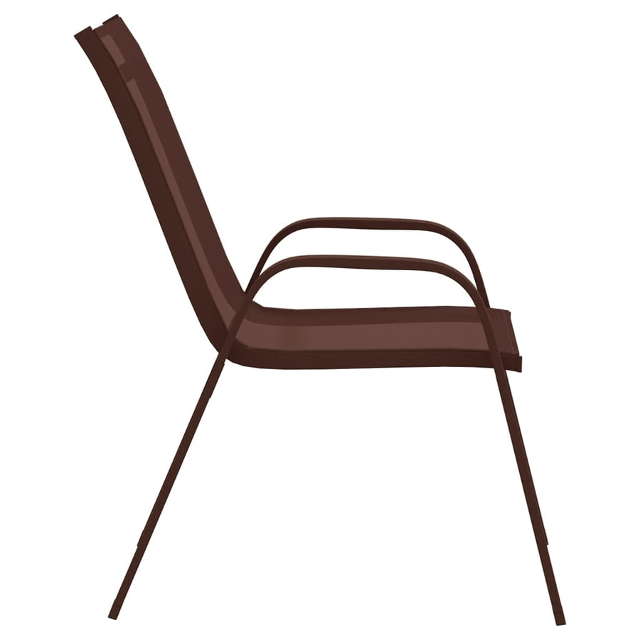 Tuinstoelen Stapelbaar Textileen Stof 2 Bruin