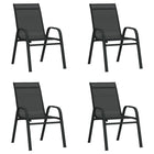 Stackable garden chairs 4 pcs textilene fabric black