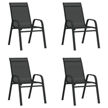 Tuinstoelen Stapelbaar Textileen Stof 4 Zwart