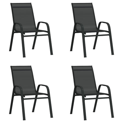 Tuinstoelen Stapelbaar Textileen Stof 4 Zwart
