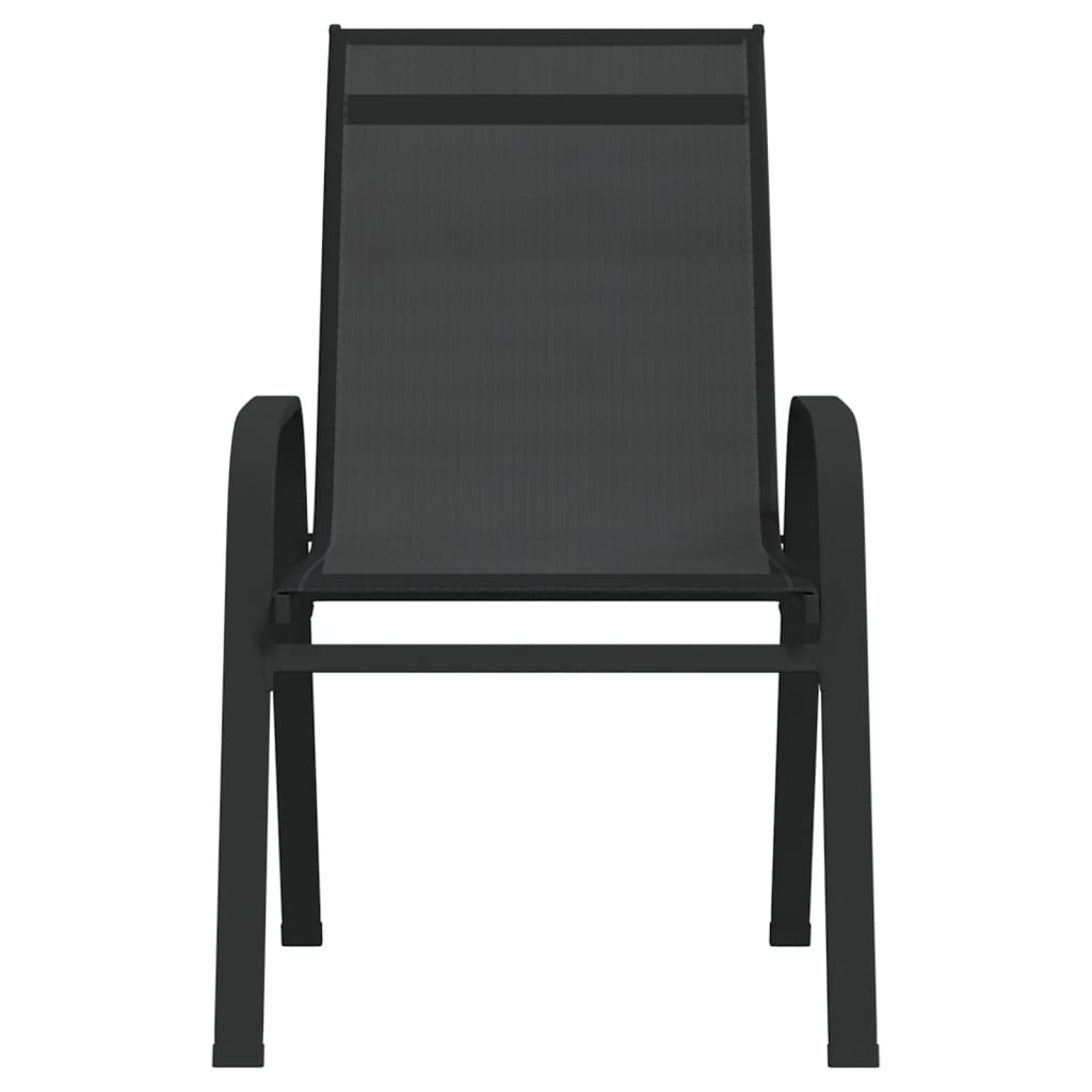 Tuinstoelen Stapelbaar Textileen Stof 4 Zwart