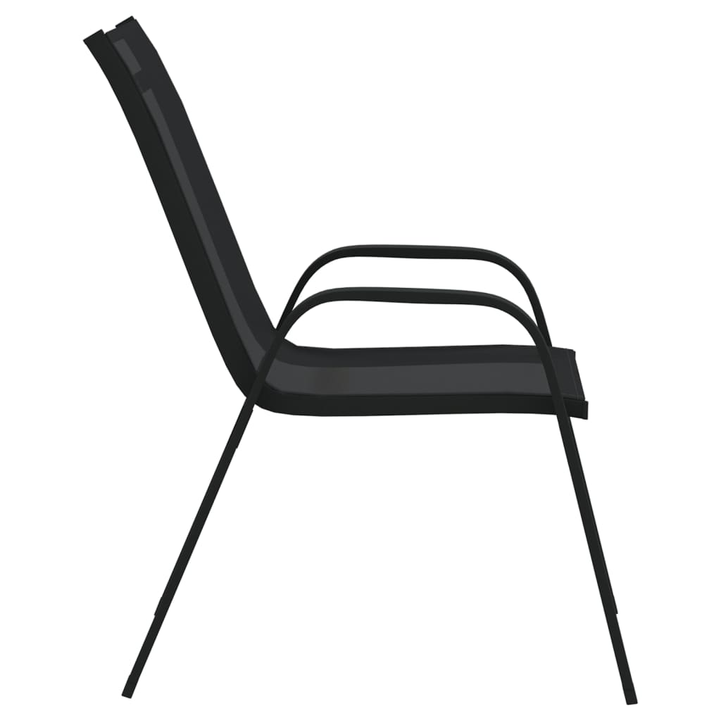 Tuinstoelen Stapelbaar Textileen Stof 4 Zwart