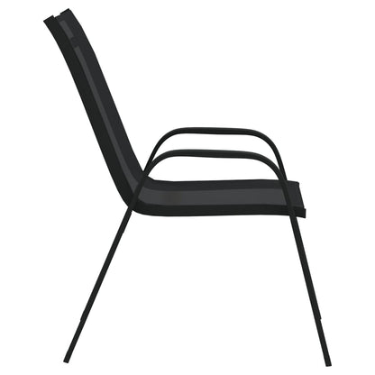 Tuinstoelen Stapelbaar Textileen Stof 4 Zwart
