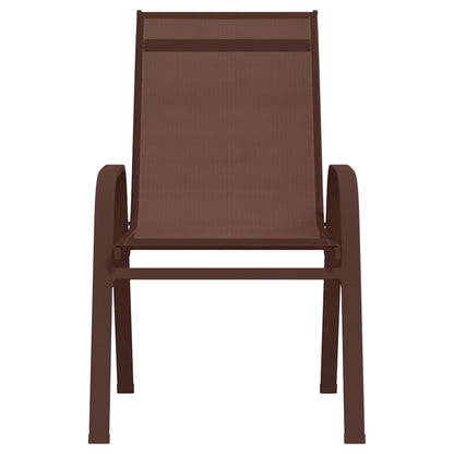 Tuinstoelen Stapelbaar Textileen Stof 4 Bruin