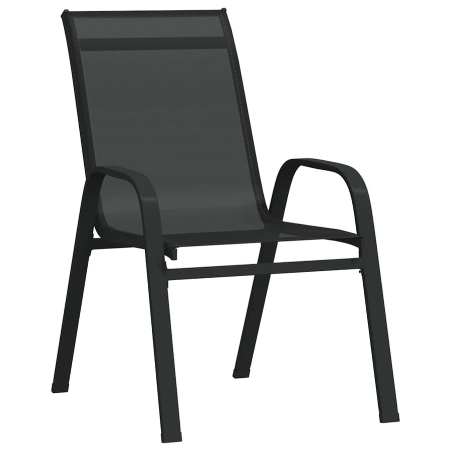 Tuinstoelen Stapelbaar Textileen Stof 6 Zwart
