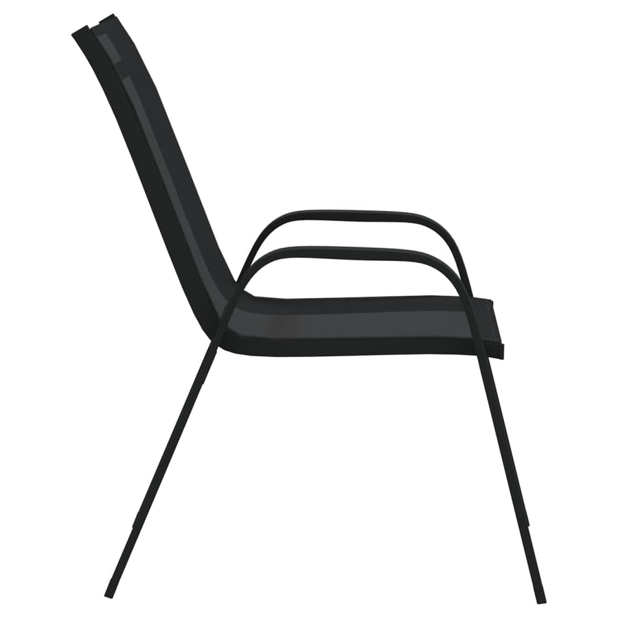 Tuinstoelen Stapelbaar Textileen Stof 6 Zwart