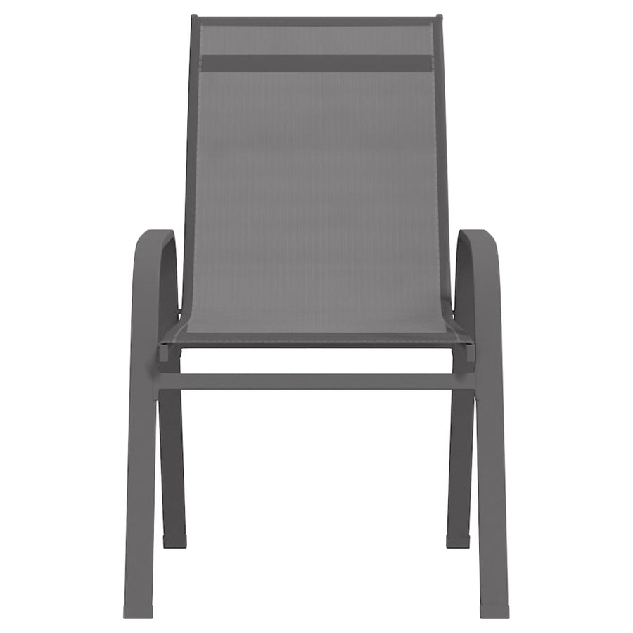 Tuinstoelen stapelbaar 6 st textileen stof grijs